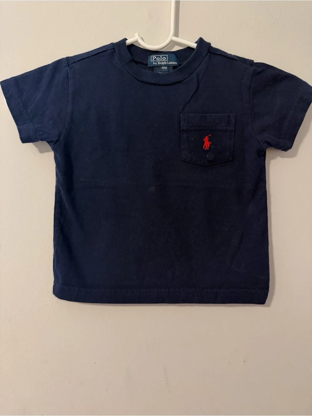 Polo by Ralph Lauren Navy Tee with Red Pony Pocket - Kids